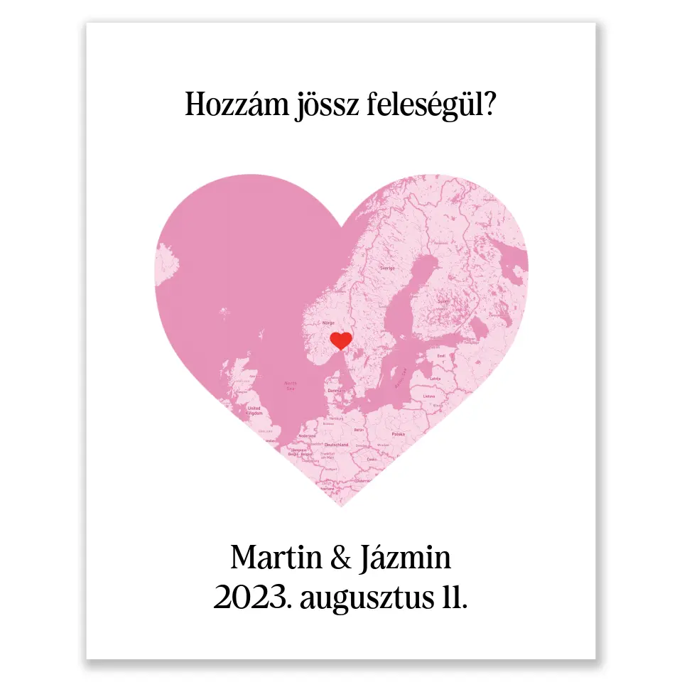 Szív térképes egyedi falikép