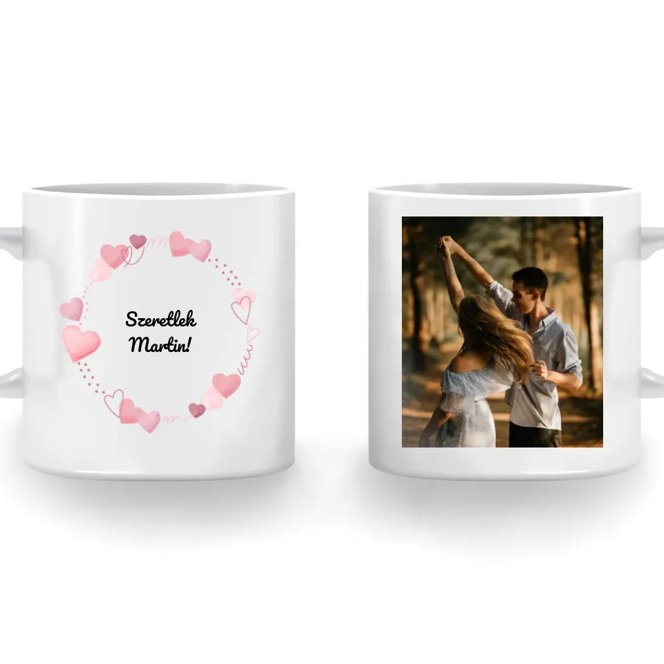 Egyedi feliratos bögre fényképpel