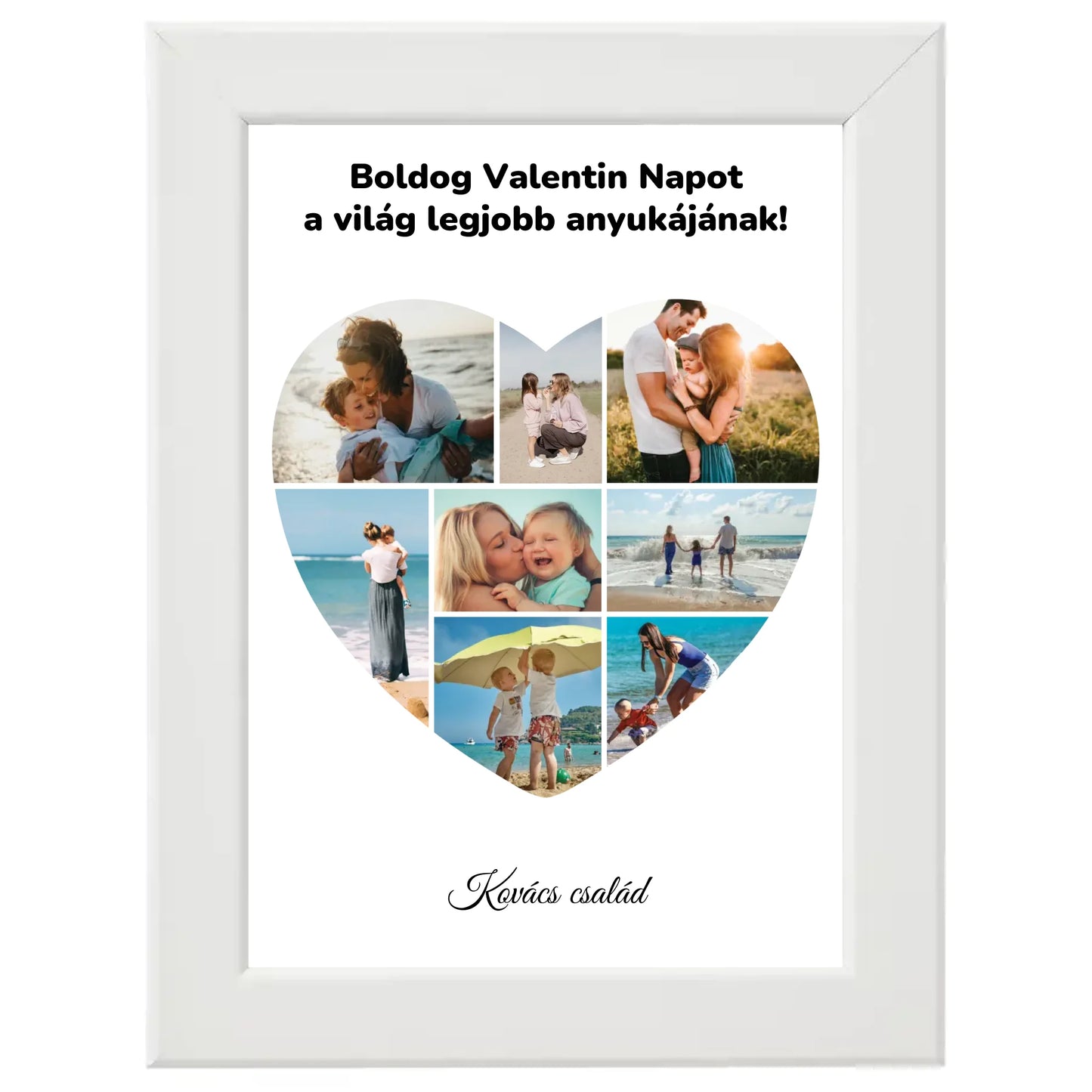 Szív alakú egyedi fotókollázs