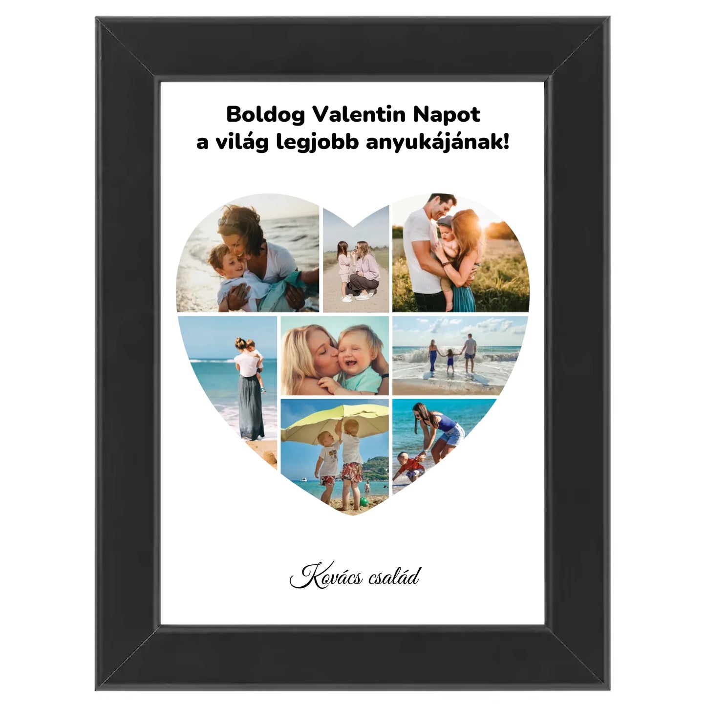 Szív alakú egyedi fotókollázs
