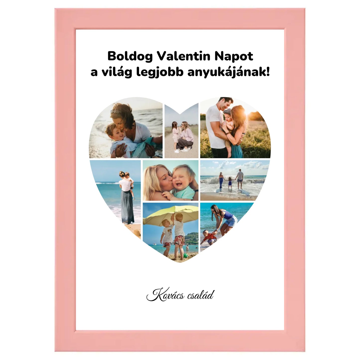 Szív alakú egyedi fotókollázs