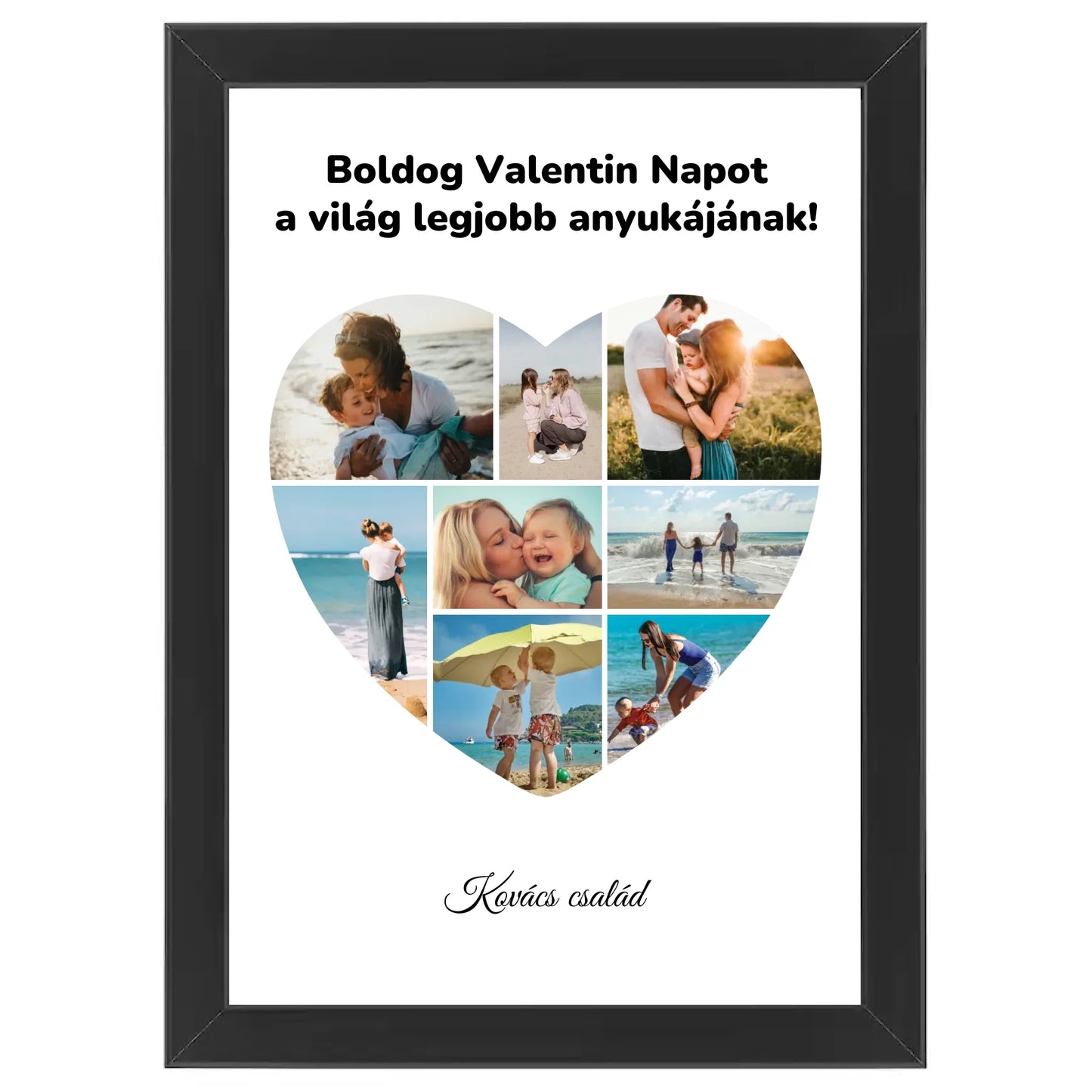 Szív alakú egyedi fotókollázs