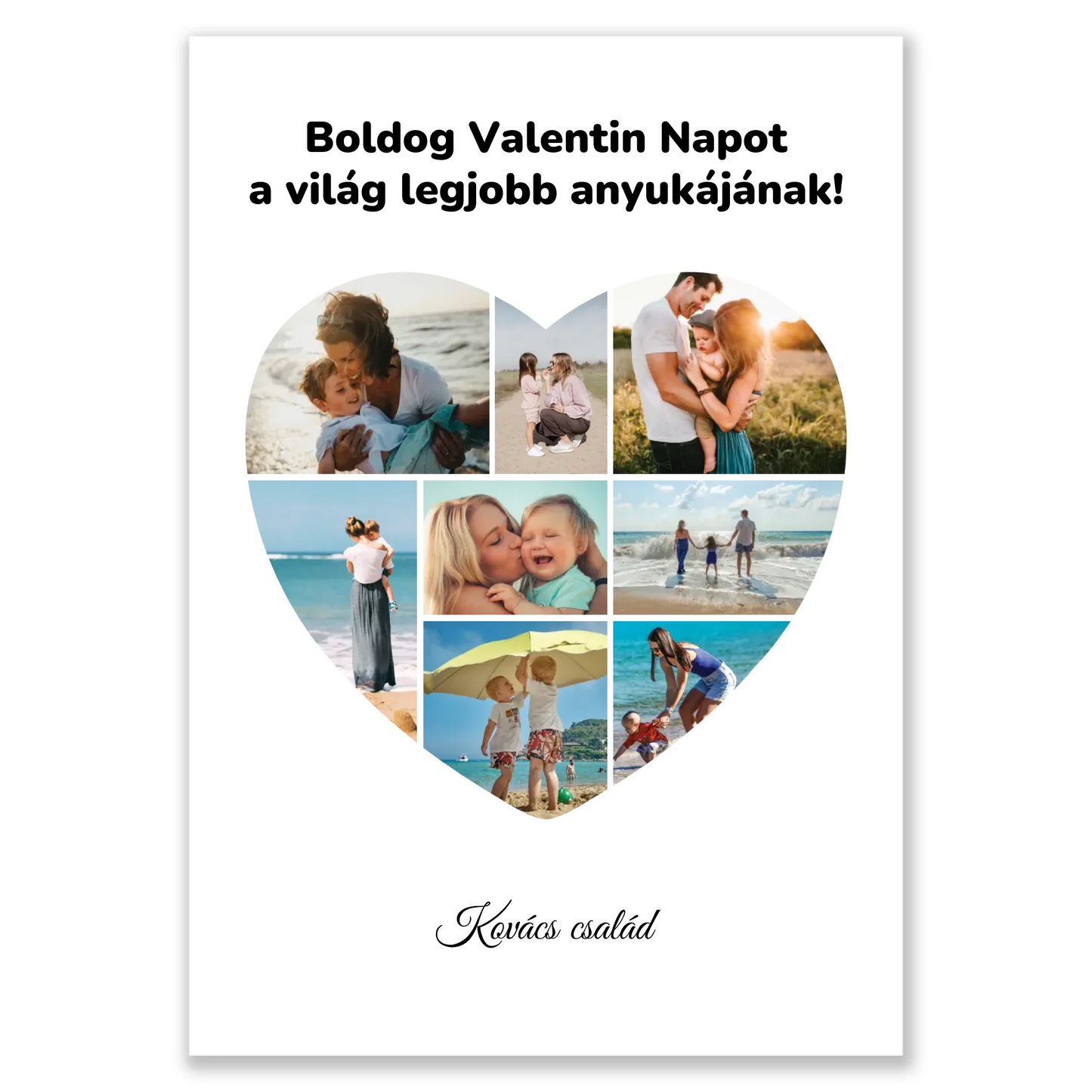Szív alakú egyedi fotókollázs