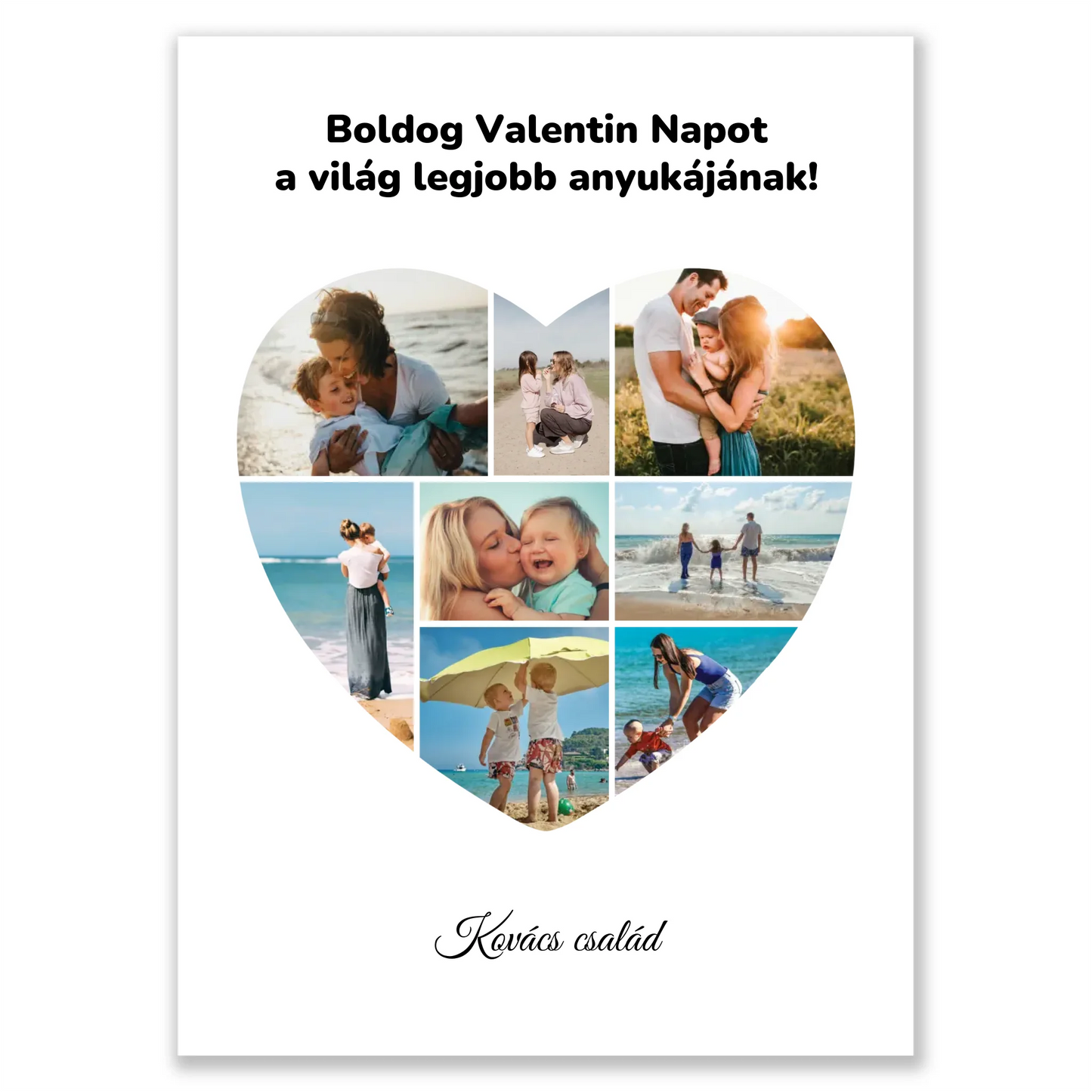 Szív alakú egyedi fotókollázs