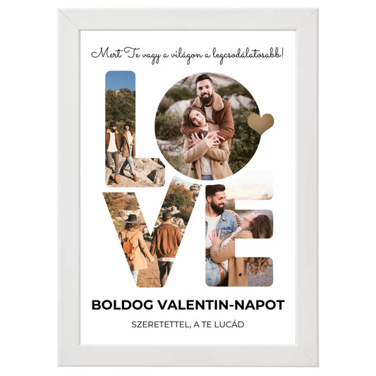 LOVE feliratos egyedi fotókollázs