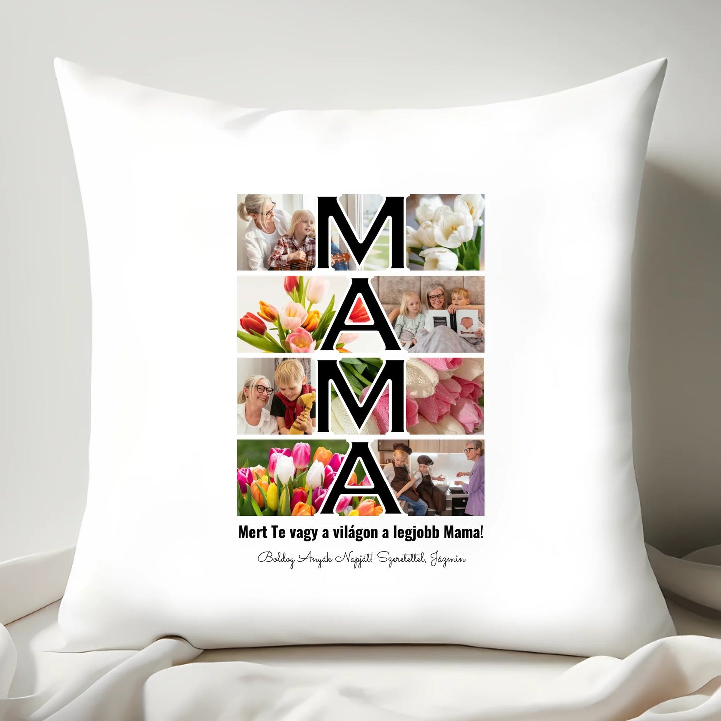 Mama feliratos egyedi fényképes párna #2