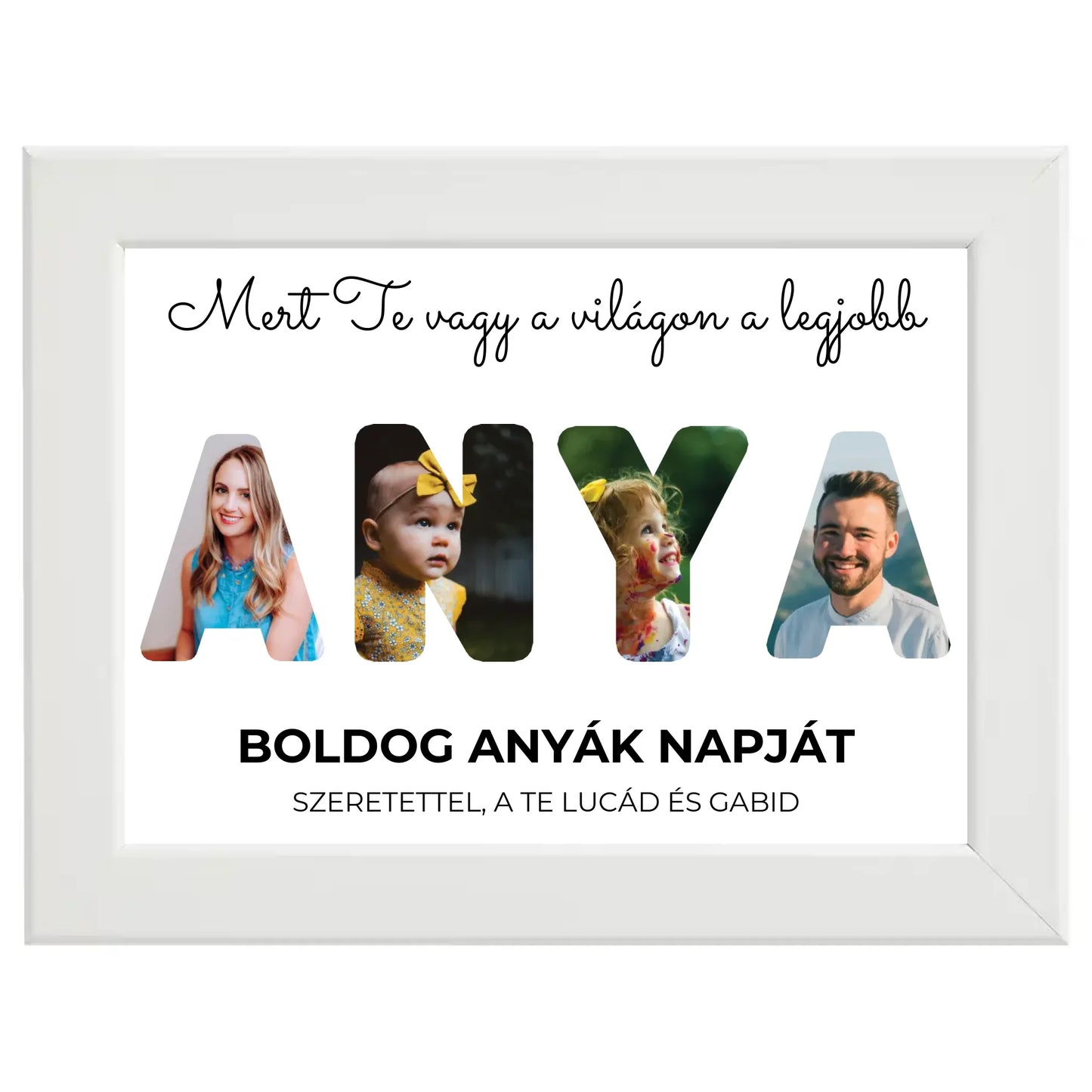 Anya feliratos egyedi fotókollázs
