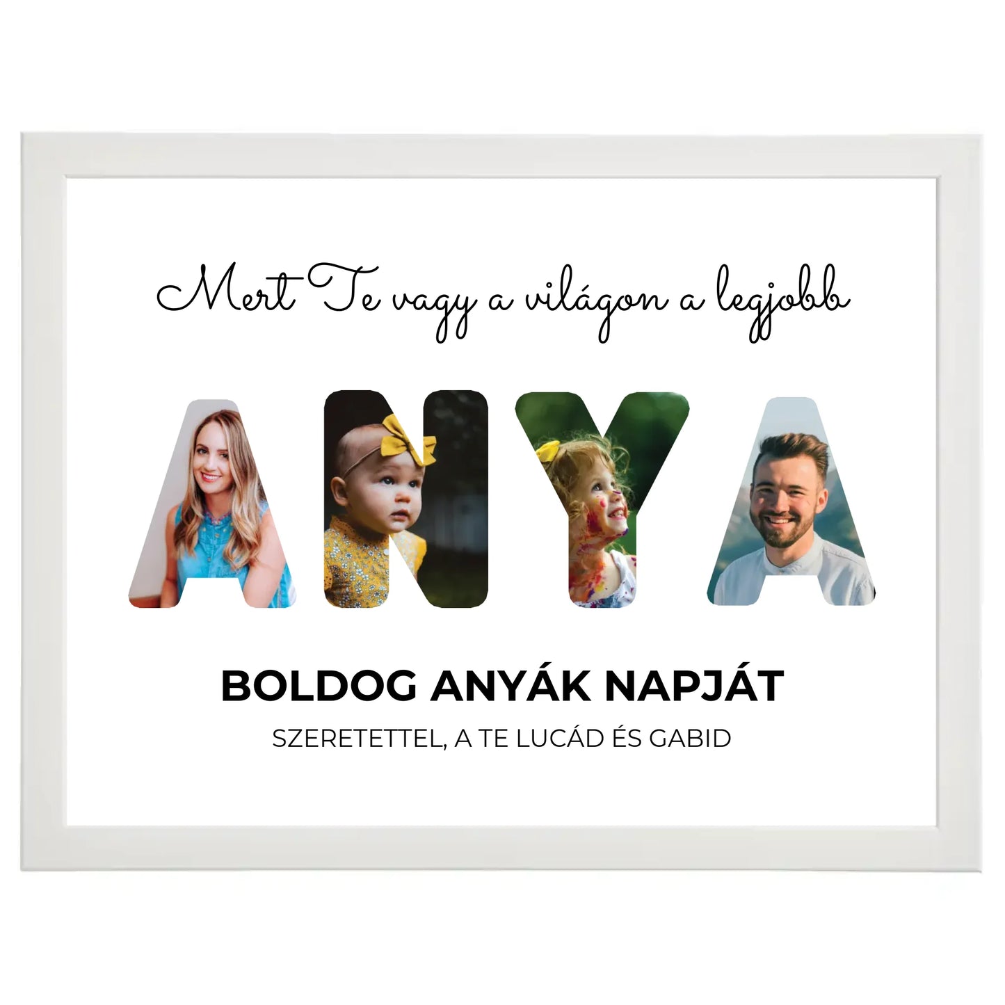 Anya feliratos egyedi fotókollázs