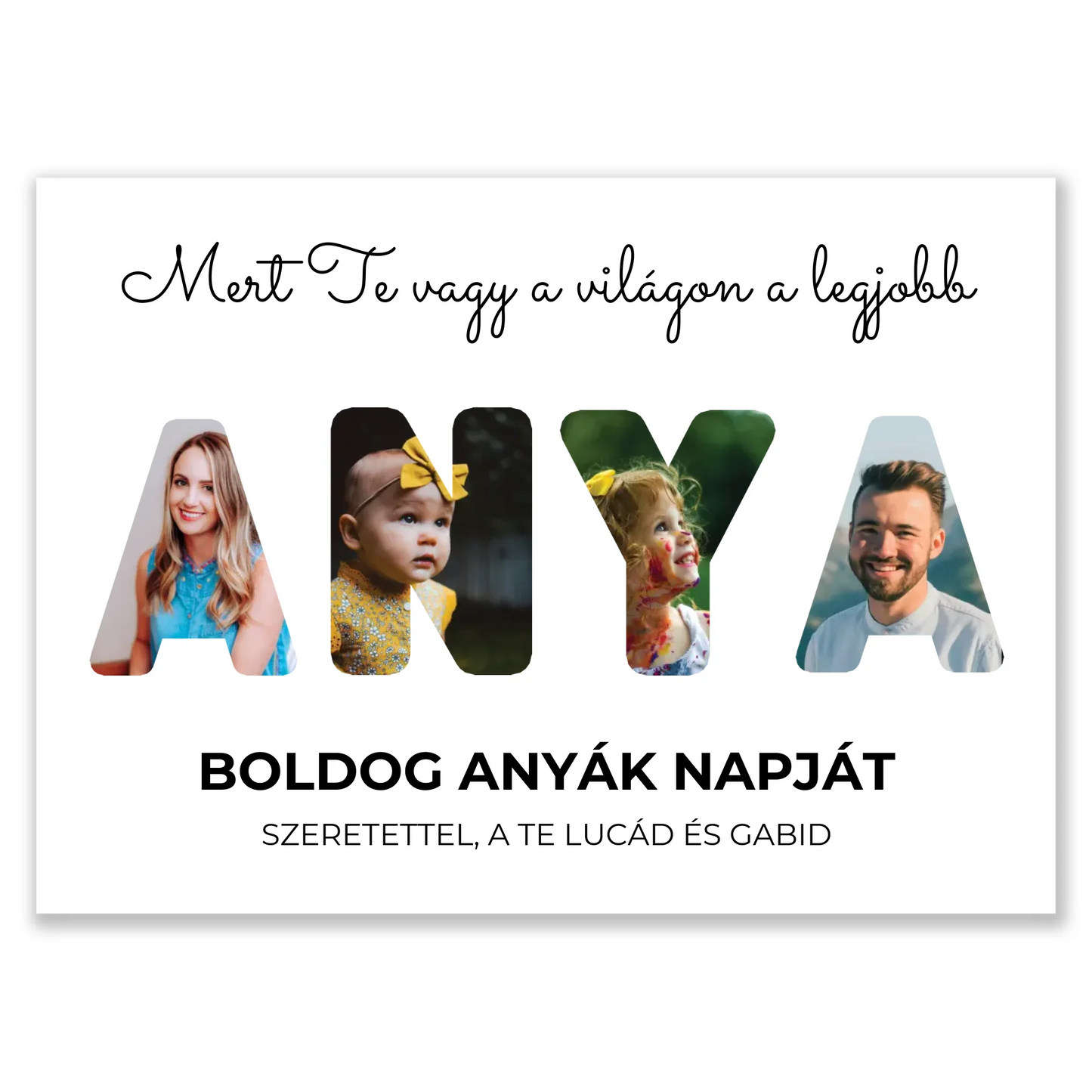 Anya feliratos egyedi fotókollázs