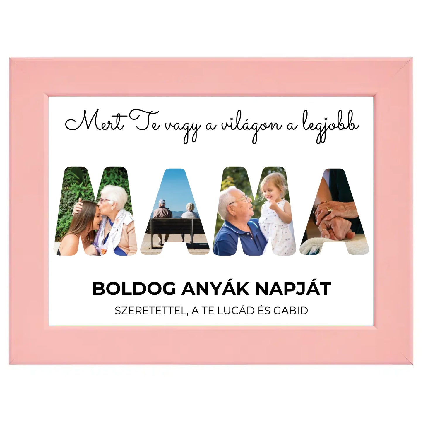 Mama feliratos egyedi fotókollázs