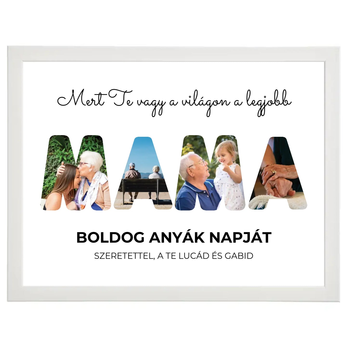 Mama feliratos egyedi fotókollázs