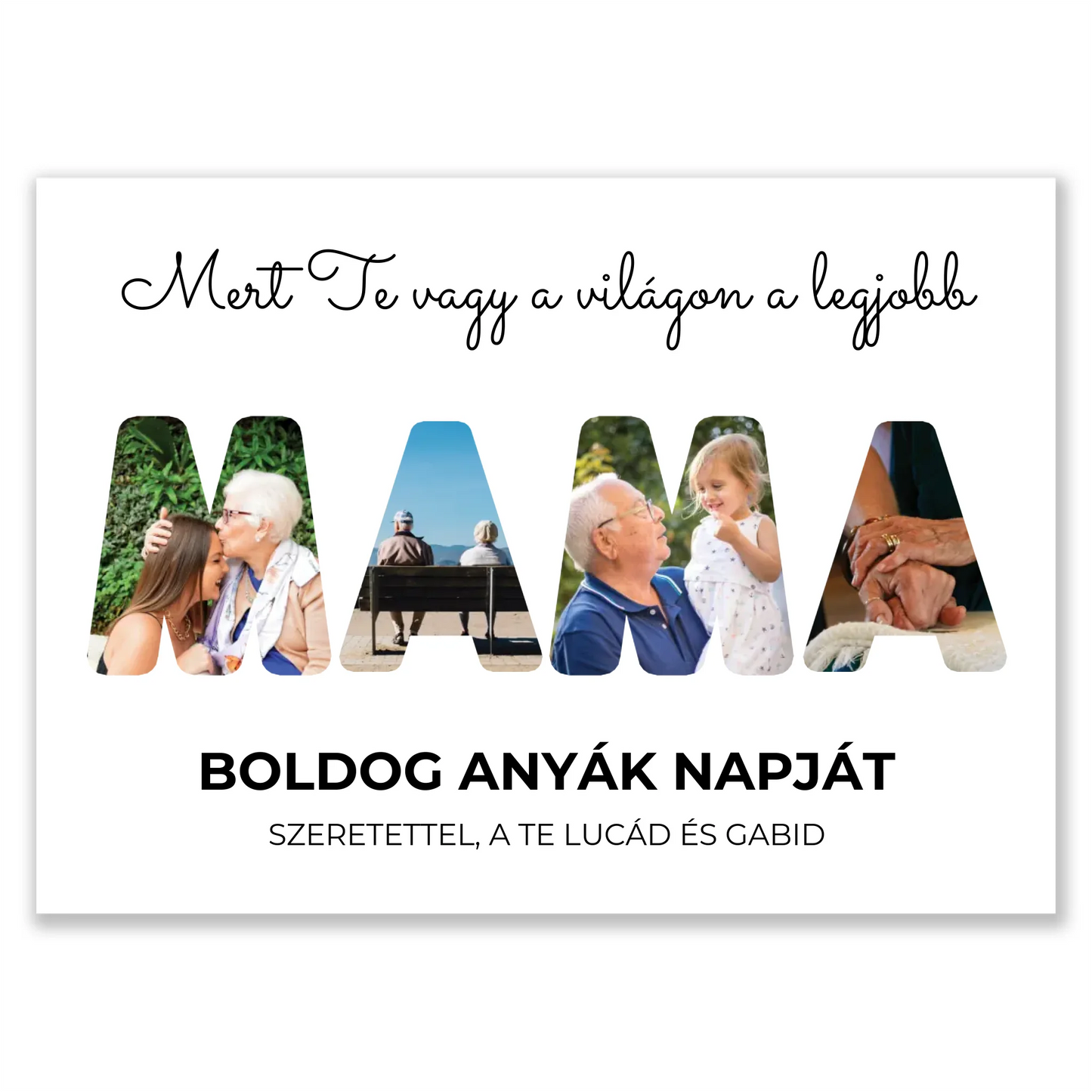 Mama feliratos egyedi fotókollázs