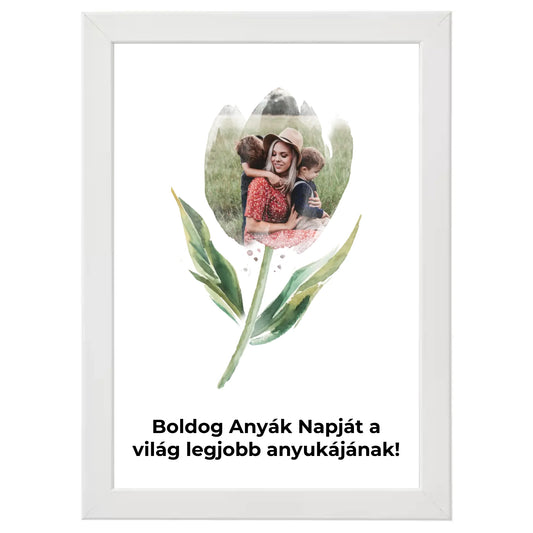 Egyedi fényképes szülinapi ajándék, ajándék anyának - Egyedi tulipános kép