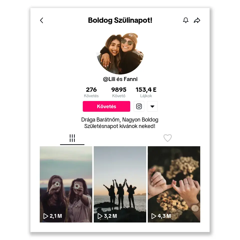 TikTok stílusú egyedi fotókollázs