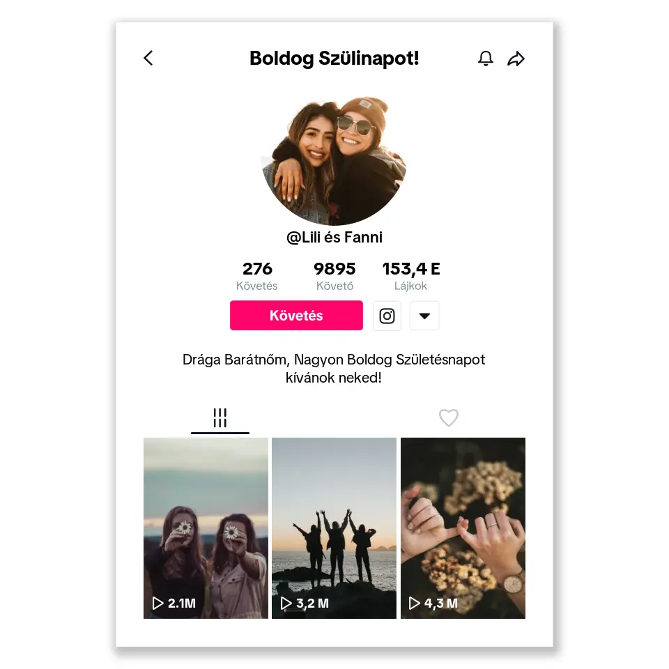 TikTok stílusú egyedi fotókollázs