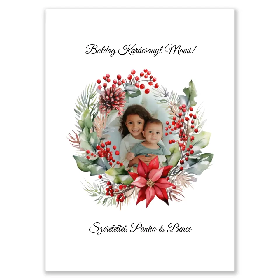 Karácsonyi koszorús egyedi falikép #2