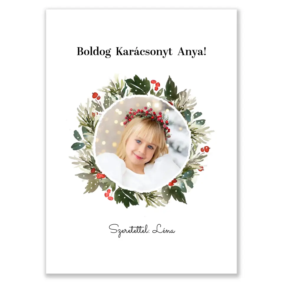 Karácsonyi koszorús egyedi falikép #1