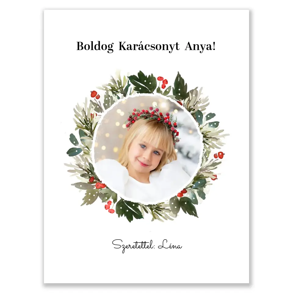 Karácsonyi koszorús egyedi falikép #1