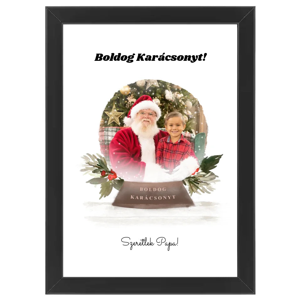 Karácsonyi hógömbös egyedi kép
