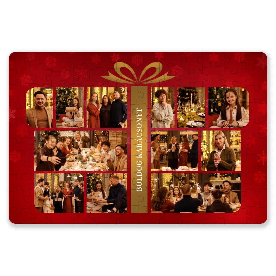 Egyedi fényképes karácsonyi ajándék - Karácsonyi ajándékdobozos egyedi puzzle