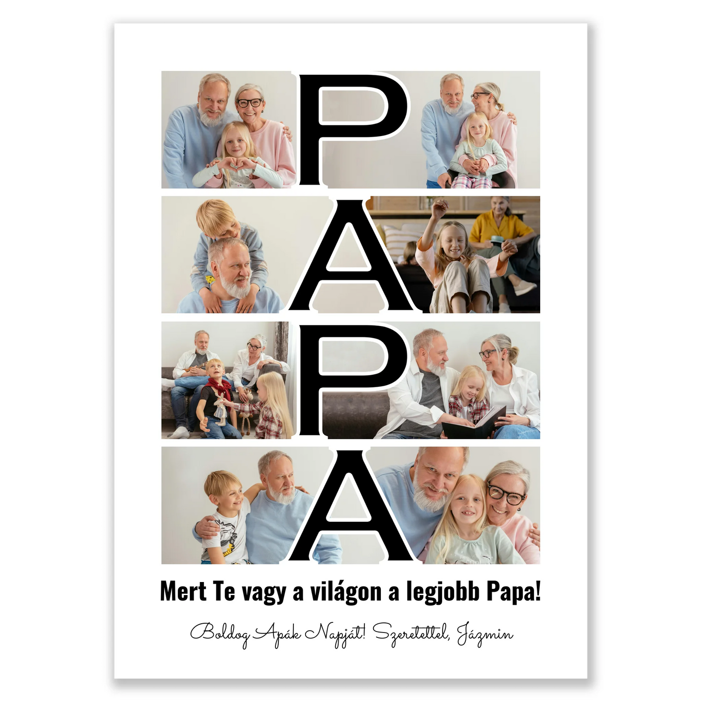 Papa feliratos egyedi fotókollázs #2