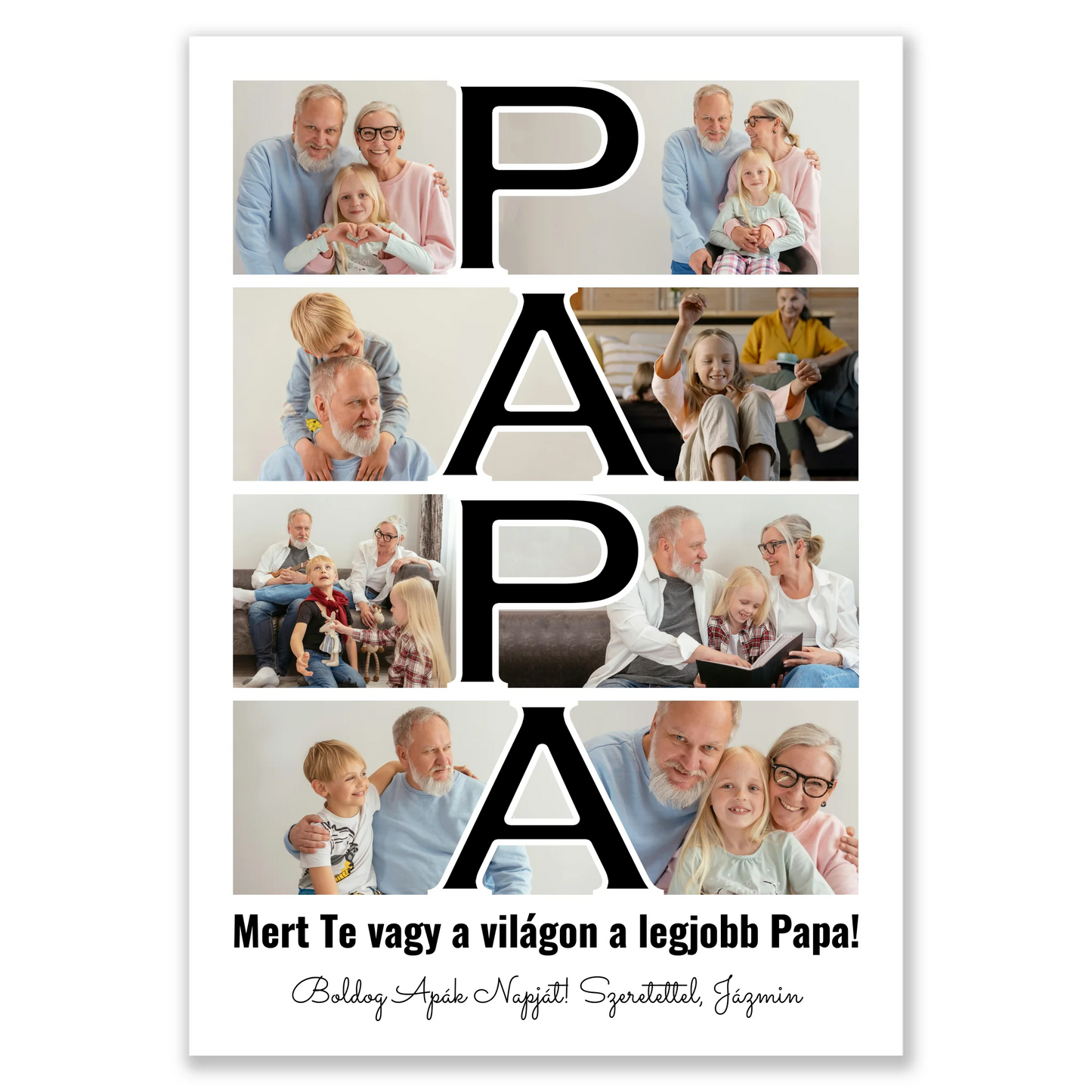 Papa feliratos egyedi fotókollázs #2
