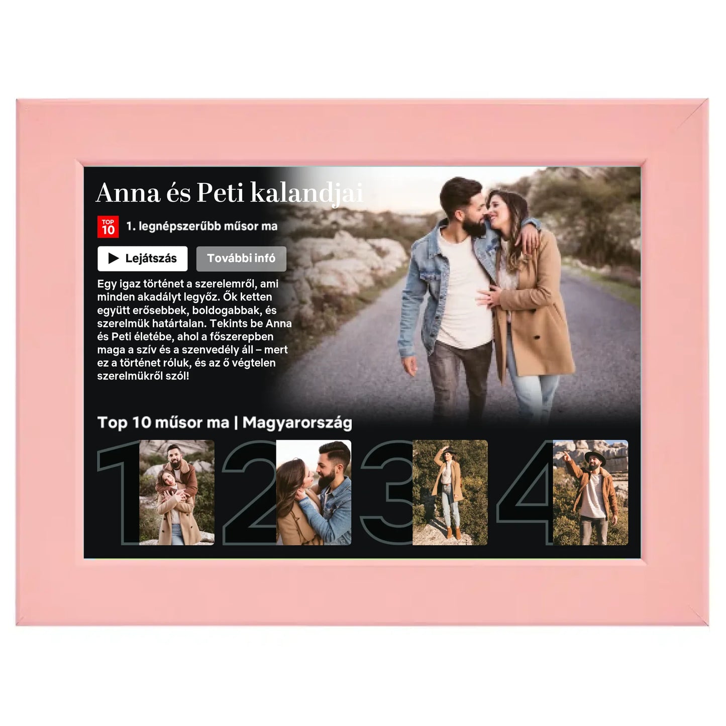 Netflix stílusú (fekvő) egyedi fotókollázs