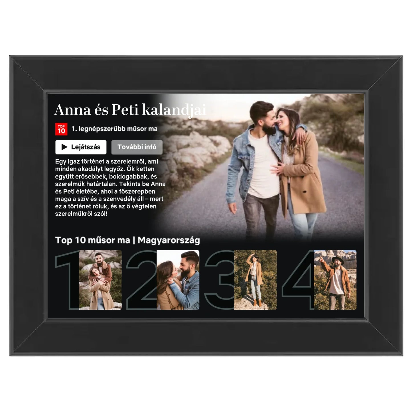 Netflix stílusú (fekvő) egyedi fotókollázs