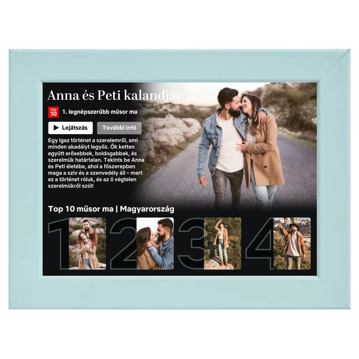 Netflix stílusú (fekvő) egyedi fotókollázs