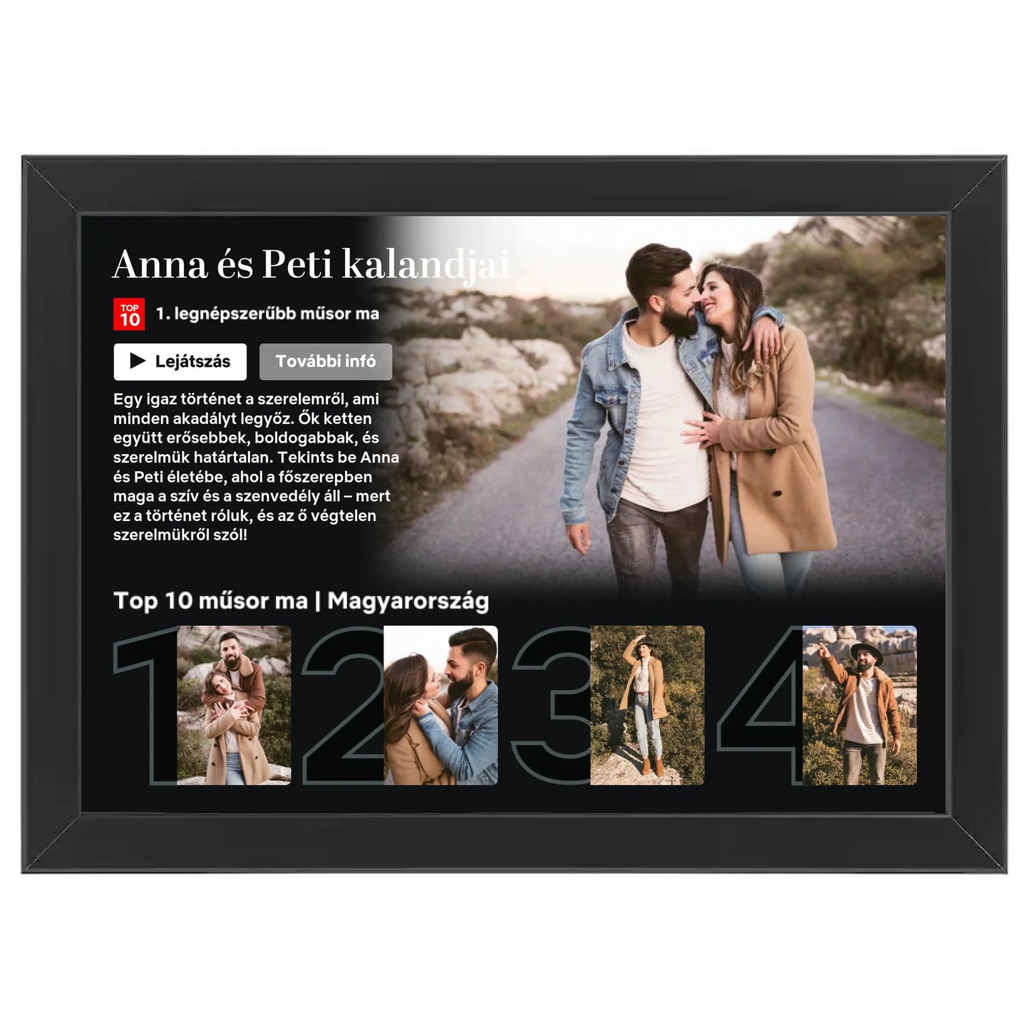 Netflix stílusú (fekvő) egyedi fotókollázs