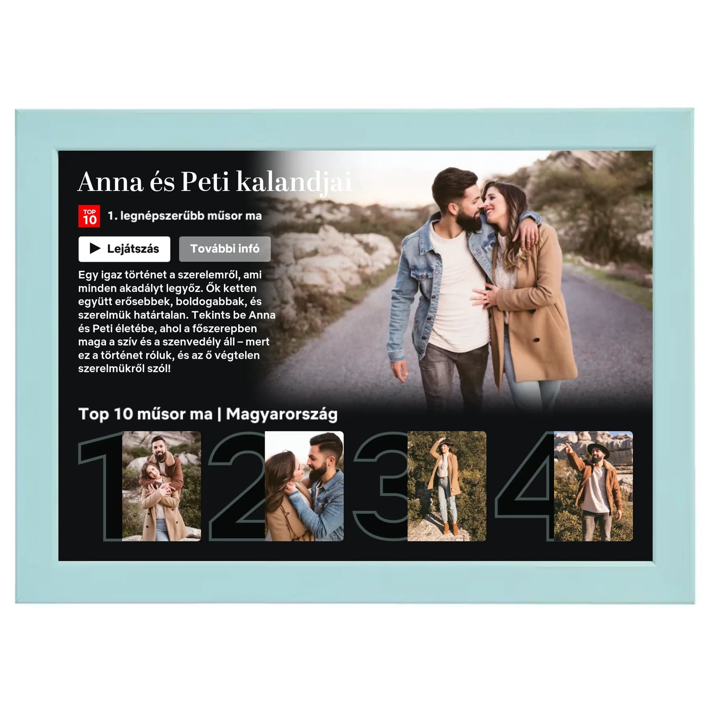 Netflix stílusú (fekvő) egyedi fotókollázs