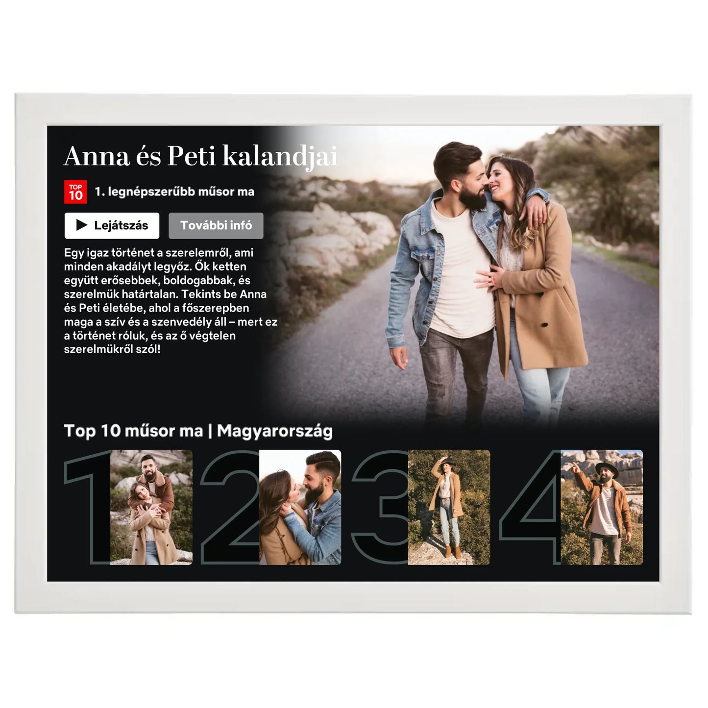 Netflix stílusú (fekvő) egyedi fotókollázs