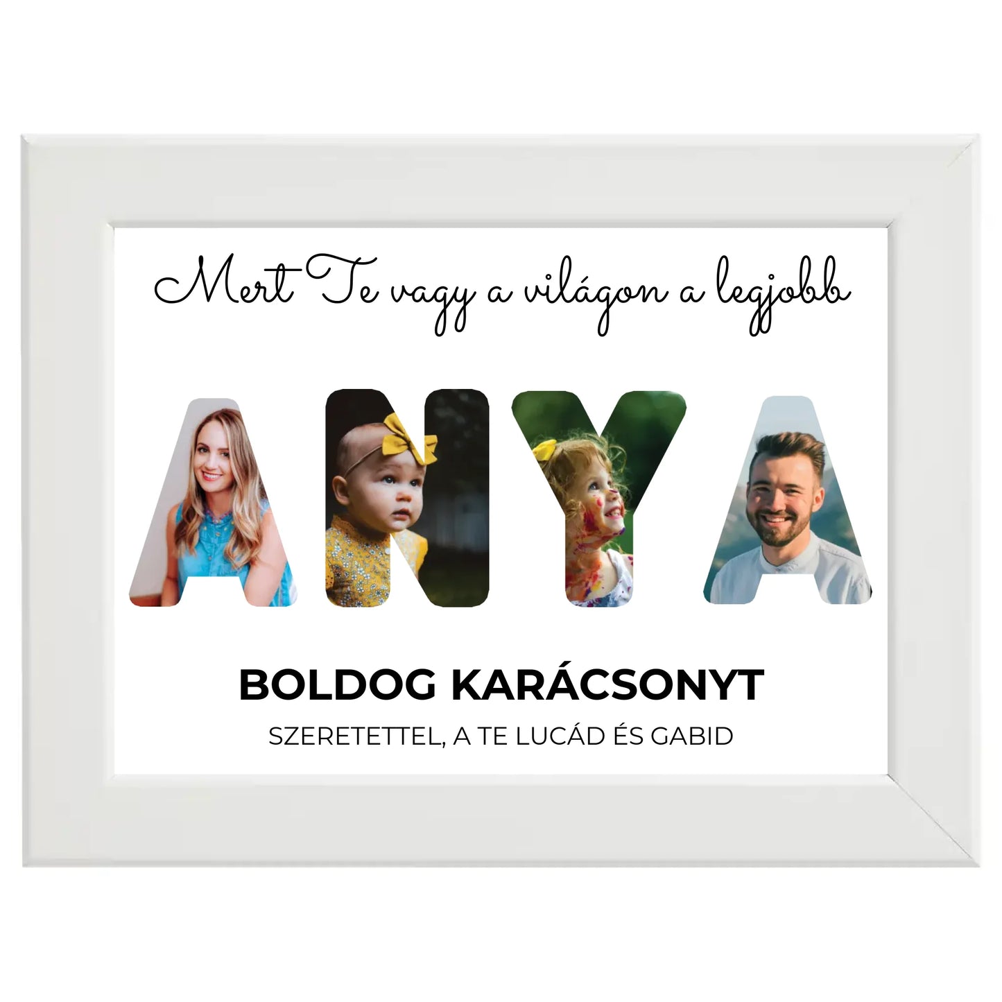 Anya feliratos egyedi fotókollázs