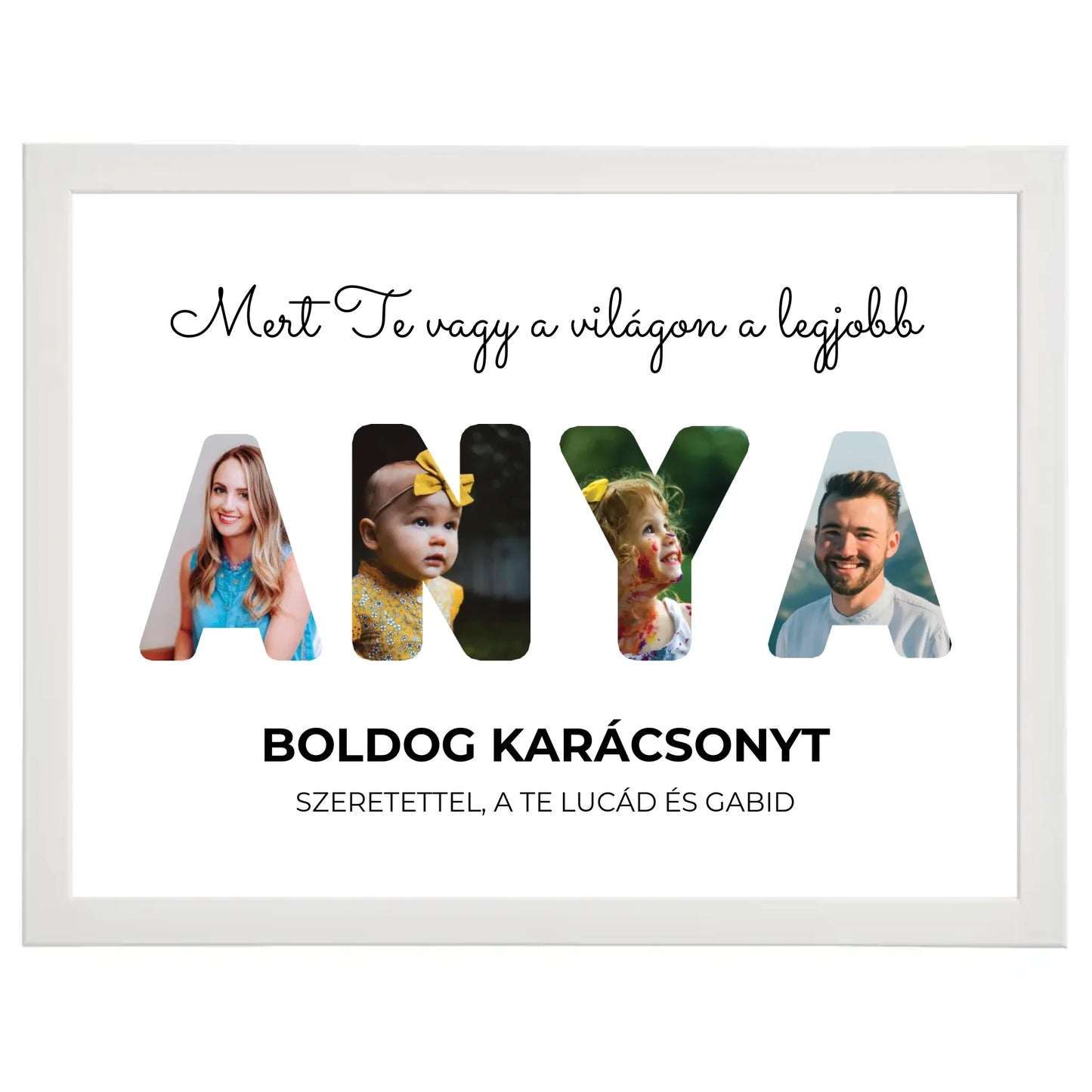 Anya feliratos egyedi fotókollázs