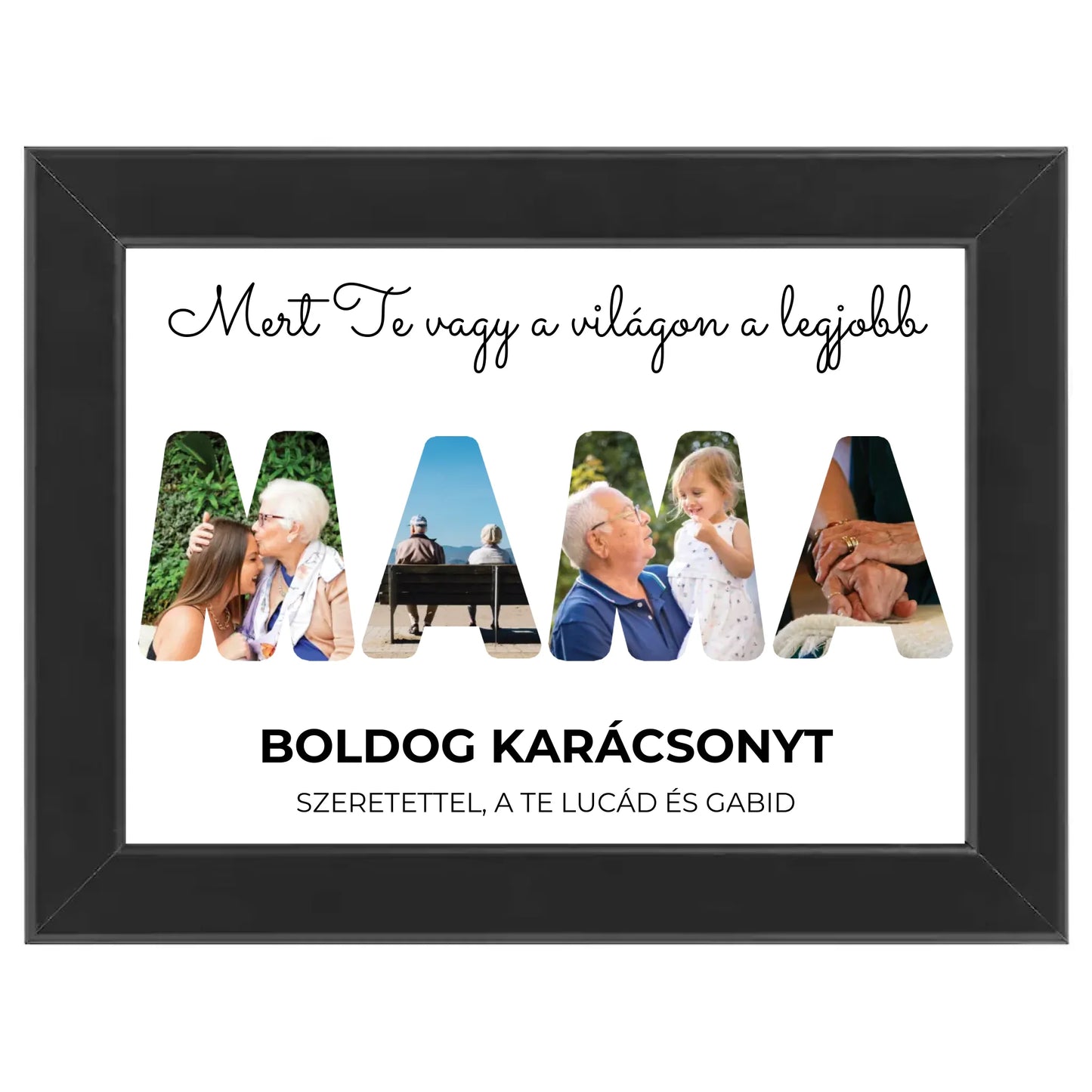 Mama feliratos egyedi fotókollázs