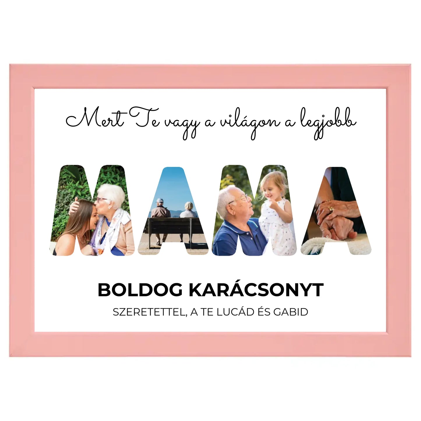 Mama feliratos egyedi fotókollázs