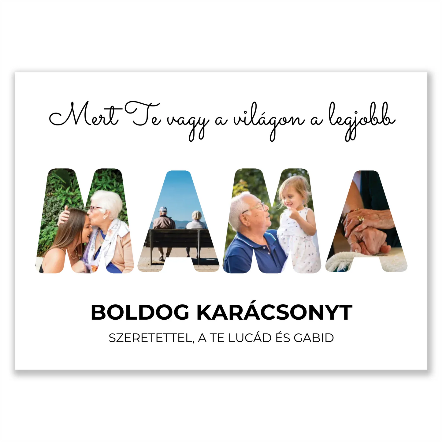 Mama feliratos egyedi fotókollázs