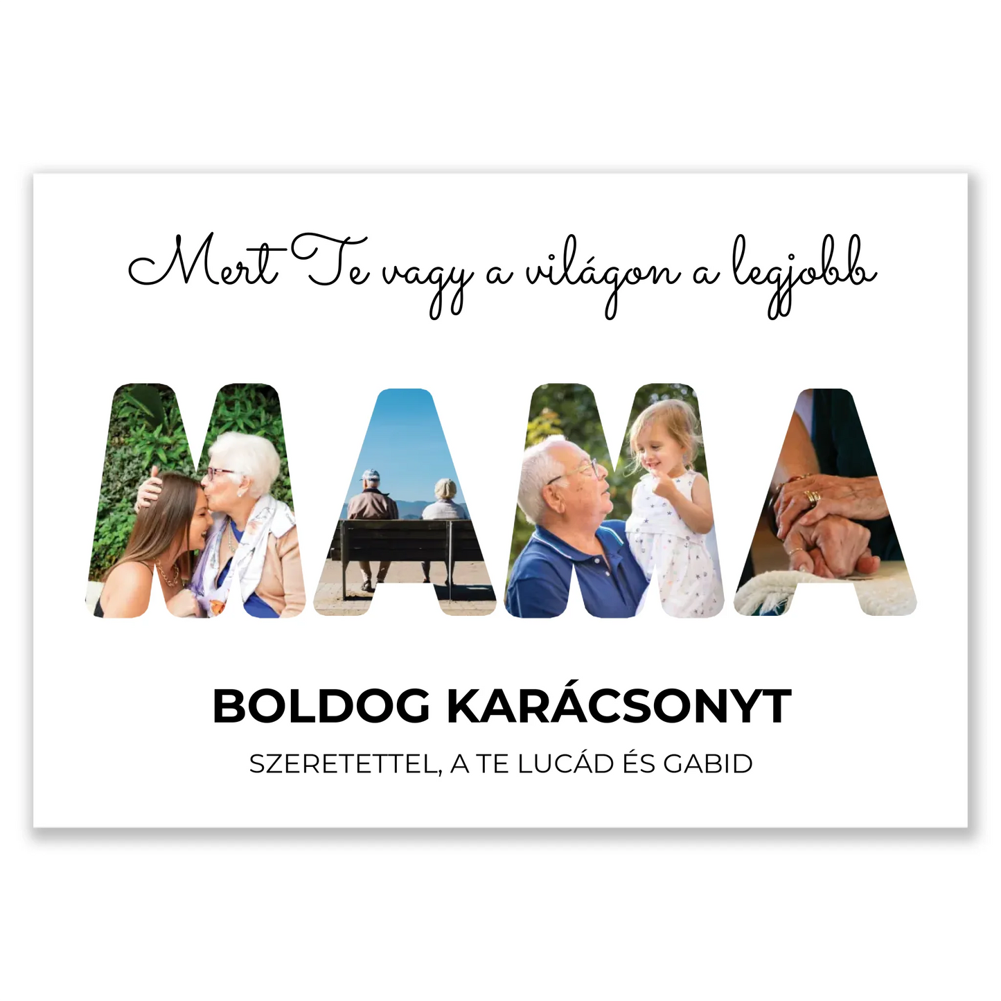 Mama feliratos egyedi fotókollázs