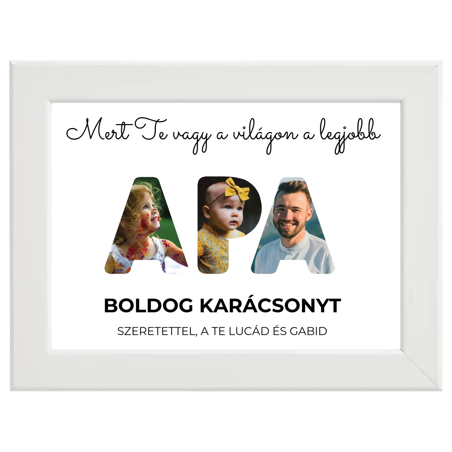 Apa feliratos egyedi fotókollázs