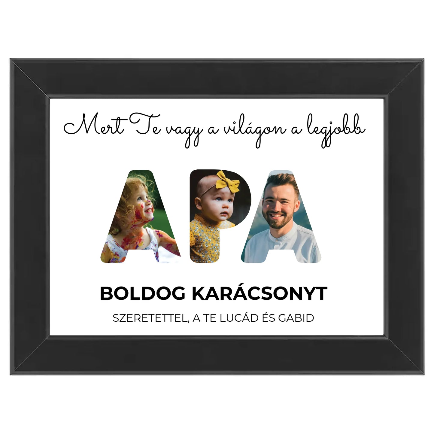 Apa feliratos egyedi fotókollázs