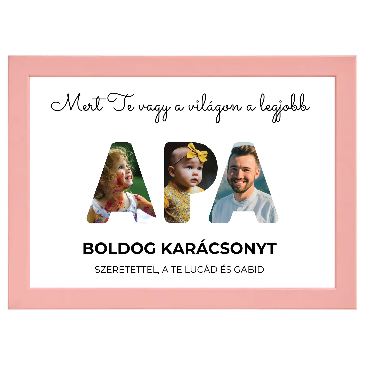 Apa feliratos egyedi fotókollázs