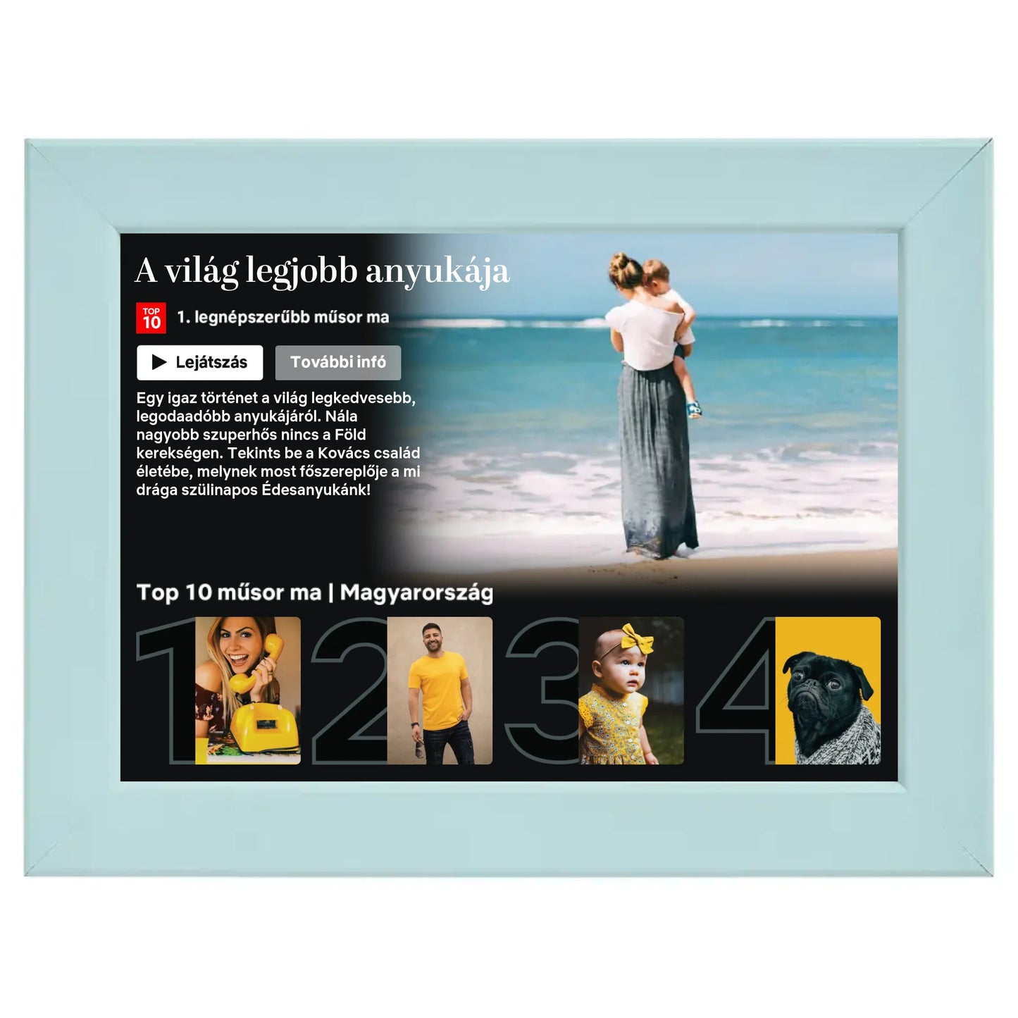 Netflix stílusú (fekvő) egyedi fotókollázs