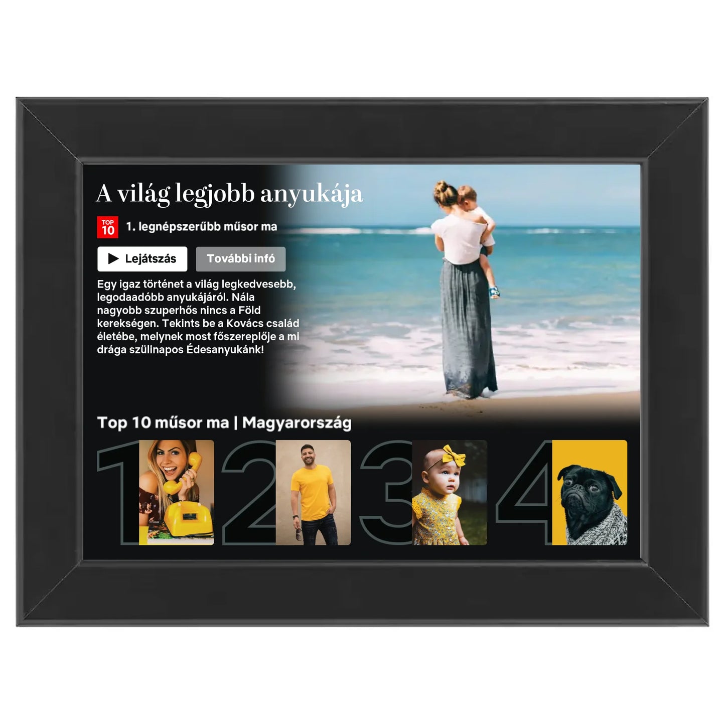 Netflix stílusú (fekvő) egyedi fotókollázs