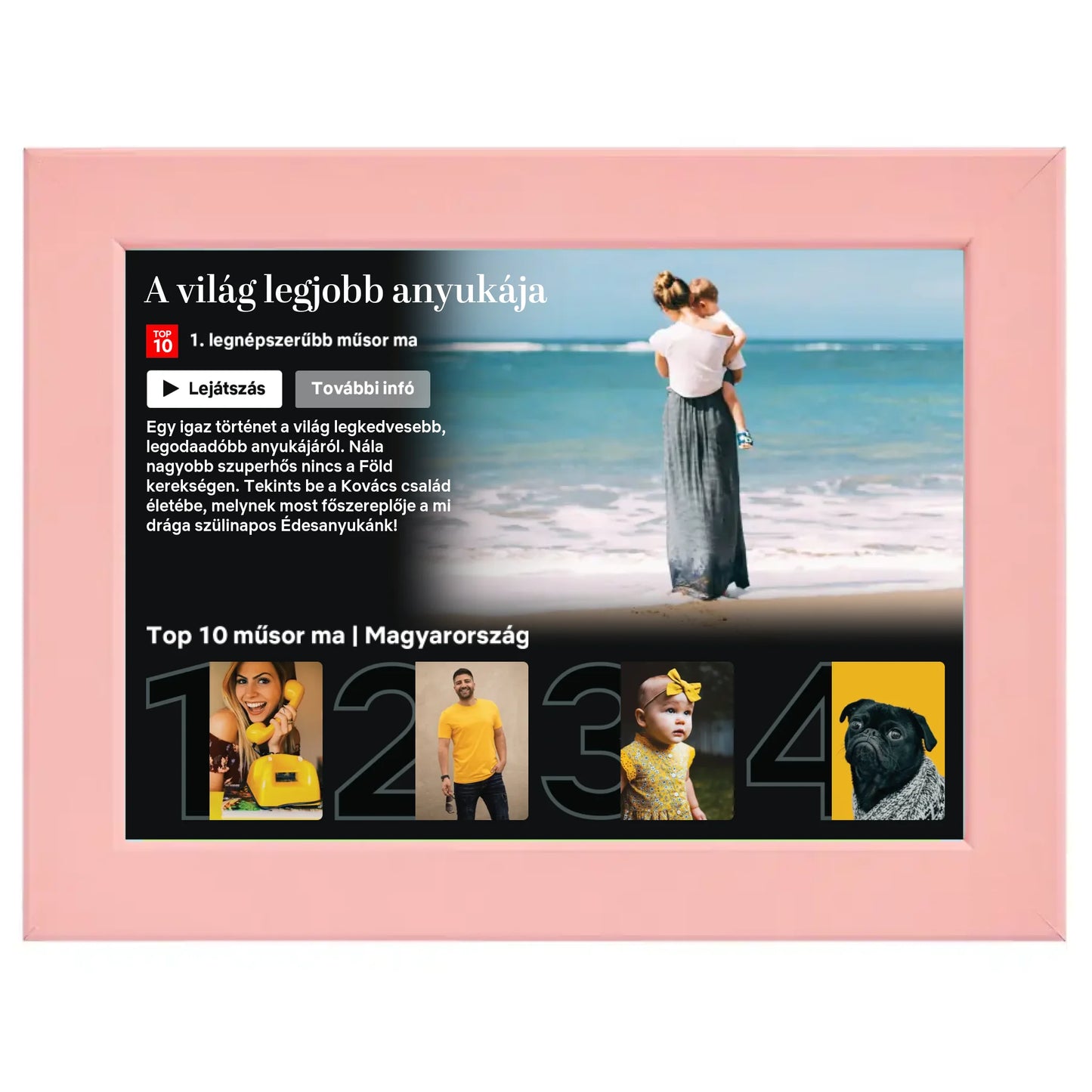 Netflix stílusú (fekvő) egyedi fotókollázs