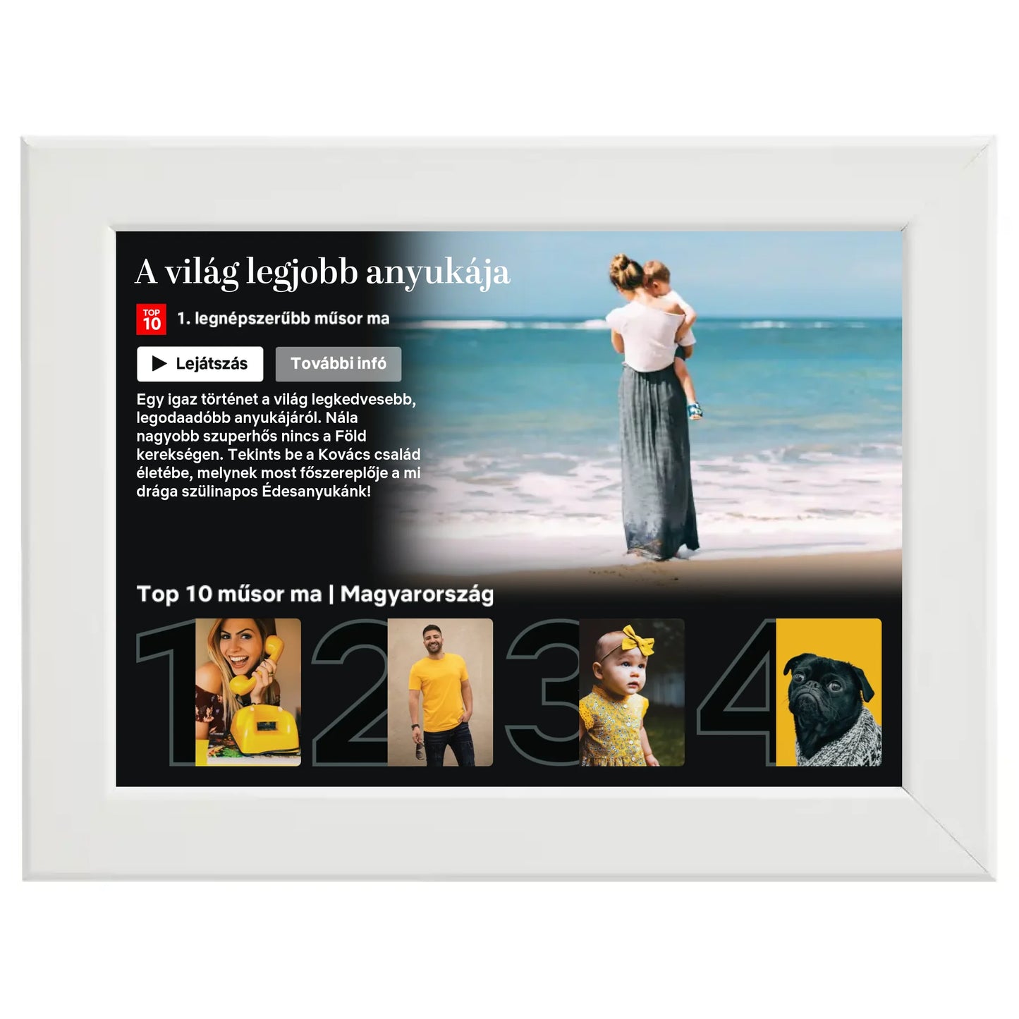 Netflix stílusú (fekvő) egyedi fotókollázs