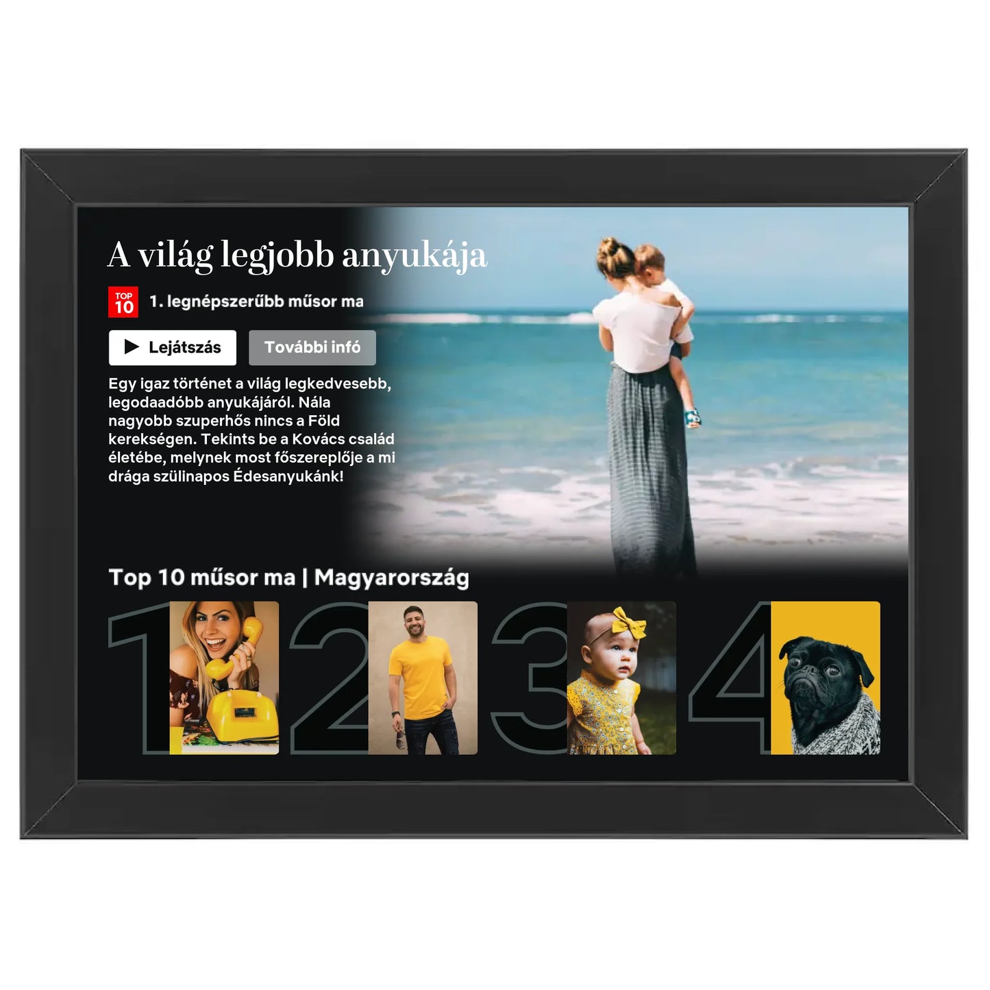 Netflix stílusú (fekvő) egyedi fotókollázs