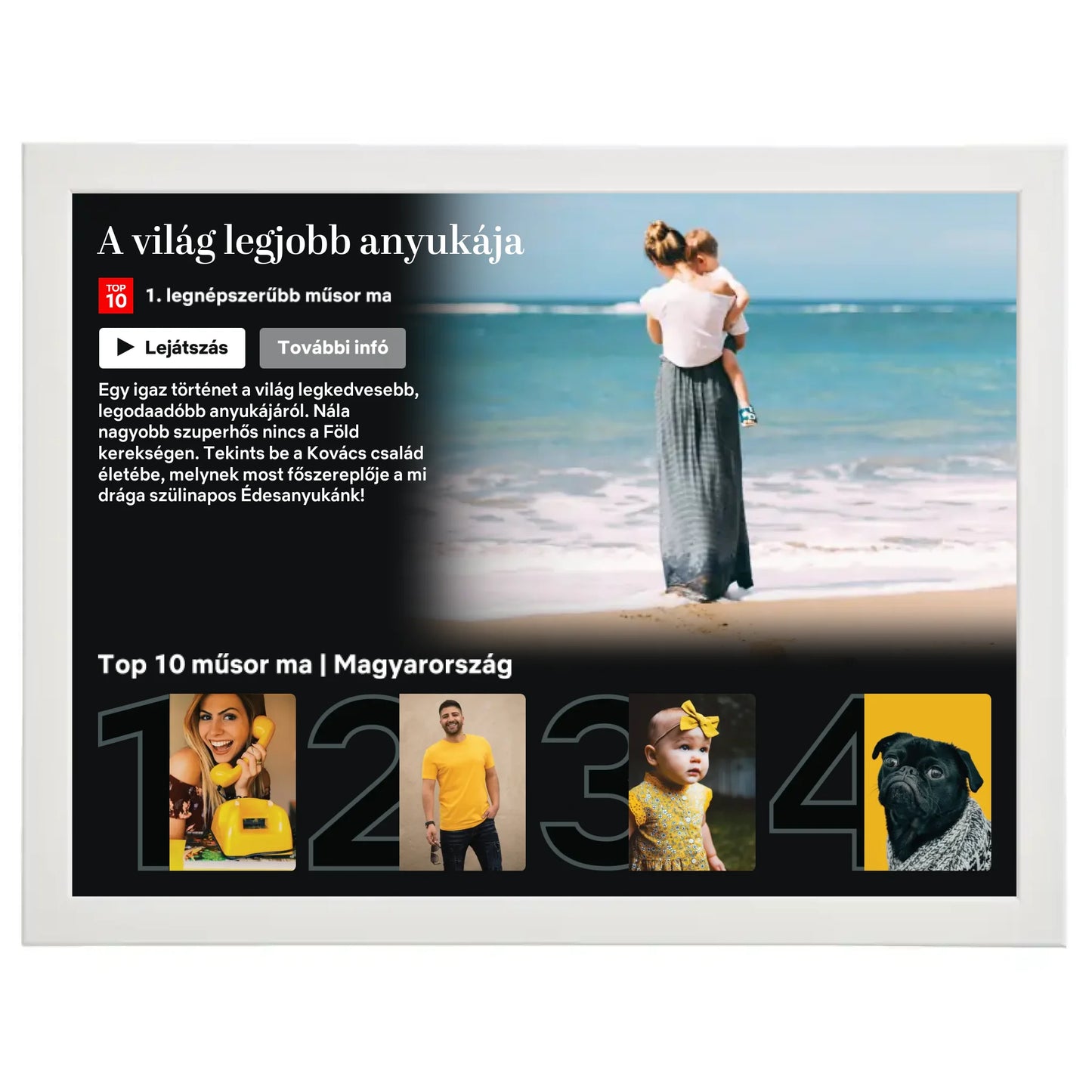 Netflix stílusú (fekvő) egyedi fotókollázs