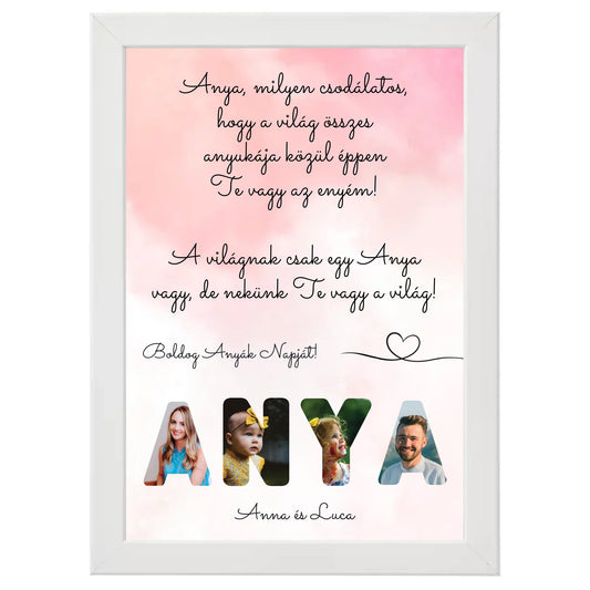 Egyedi fényképes karácsonyi ajándék, ajándék anyának - Anya feliratos fotókollázs