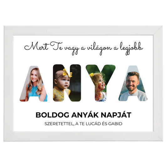 Egyedi fényképes karácsonyi ajándék, ajándék anyának - Anya feliratos fotókollázs