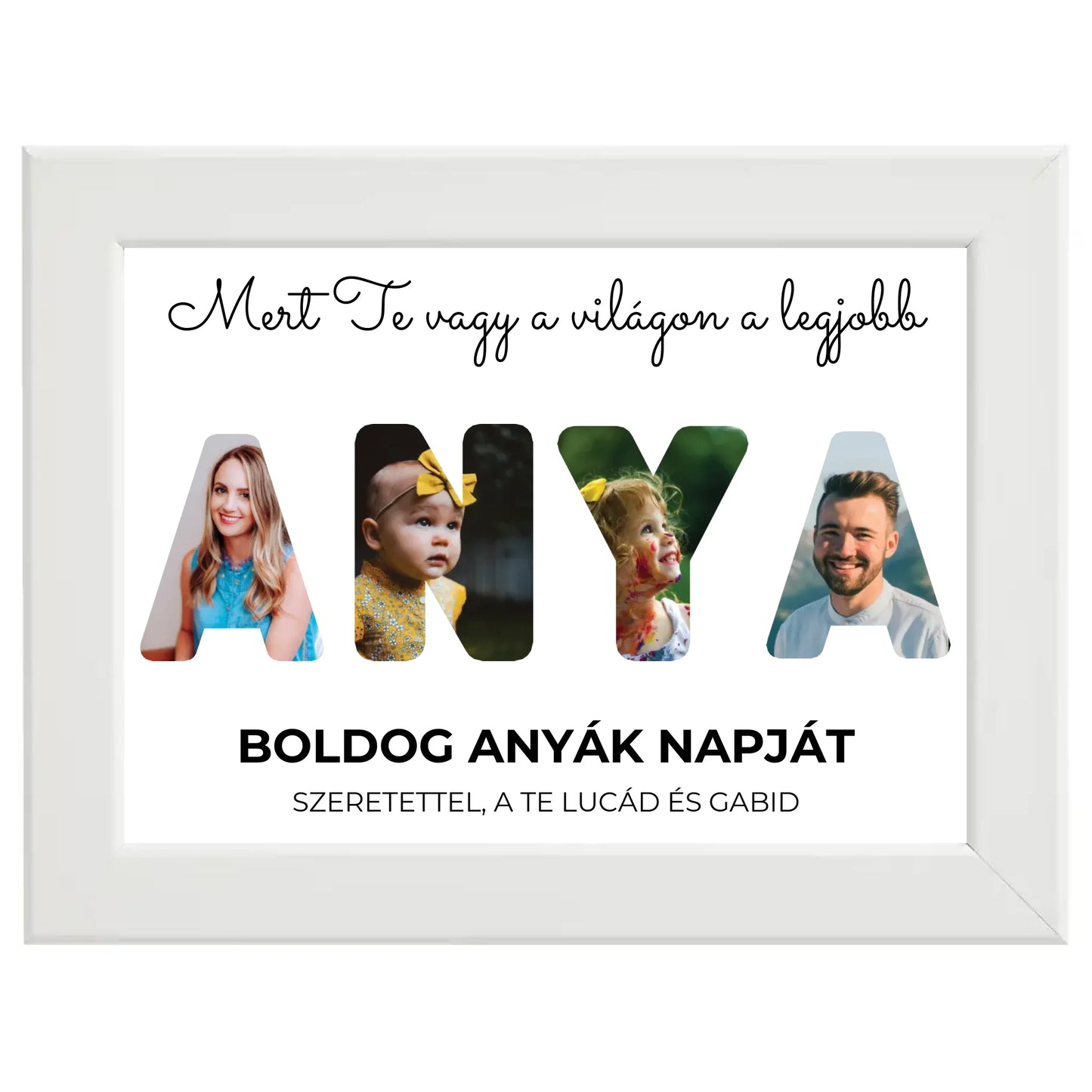 Anya feliratos egyedi fotókollázs